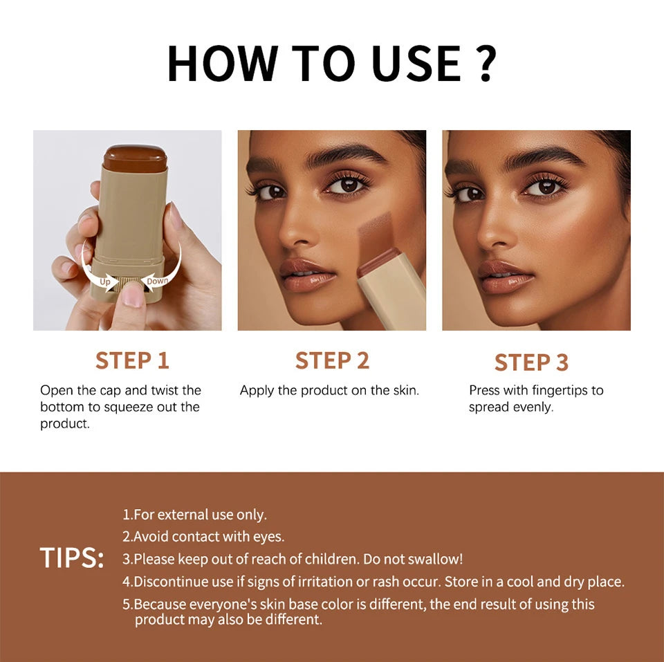 Skin Tint Foundation Stick — Moisturizing, Buildable Coverage Concealer & Smoothing Base | Lightweight Non-Sticky Formula