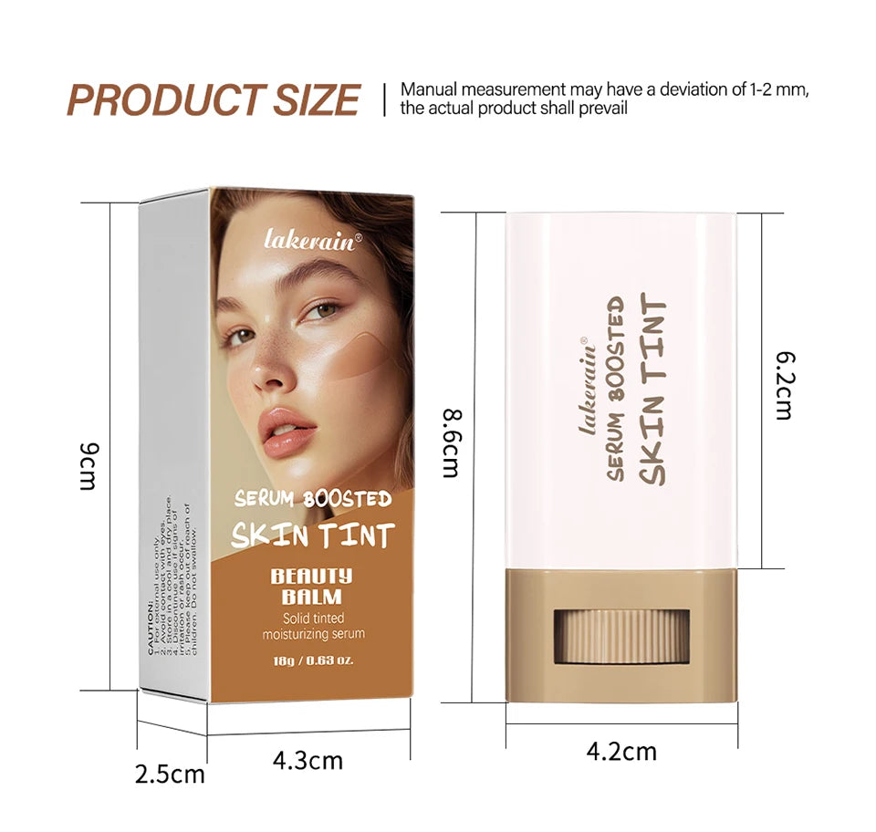 Skin Tint Foundation Stick — Moisturizing, Buildable Coverage Concealer & Smoothing Base | Lightweight Non-Sticky Formula