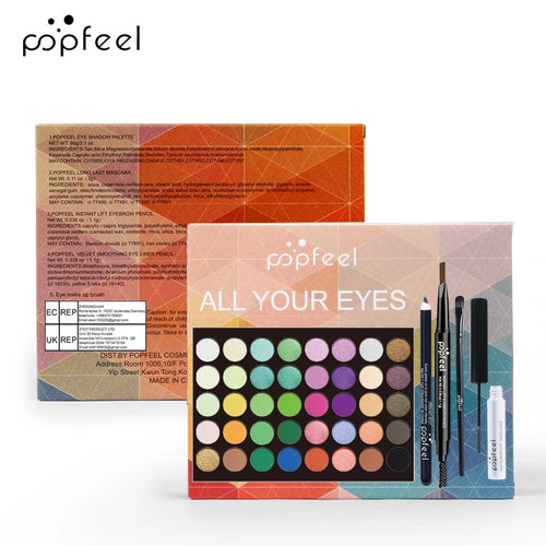 Complete Eye Makeup Set — Eyeshadow Palette, Eyeliner, Mascara & Eyebrow Pencil | All-in-One Kit | Perfect Gift for Her