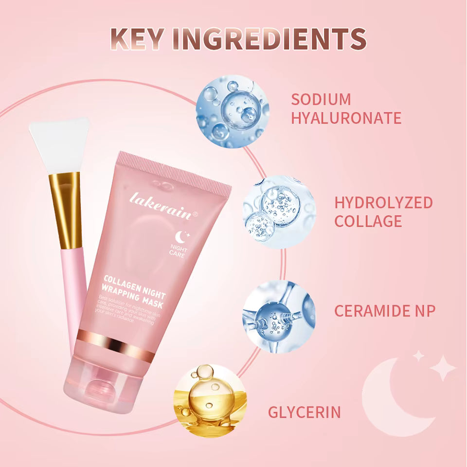 Collagen Overnight Peel-Off Face Mask — Hydrating & Brightening Korean Skincare for Fine Lines & Dryness