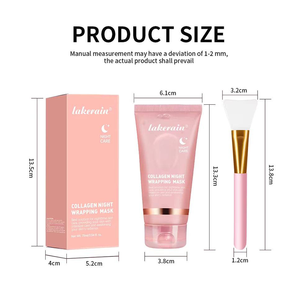 Collagen Overnight Peel-Off Face Mask — Hydrating & Brightening Korean Skincare for Fine Lines & Dryness