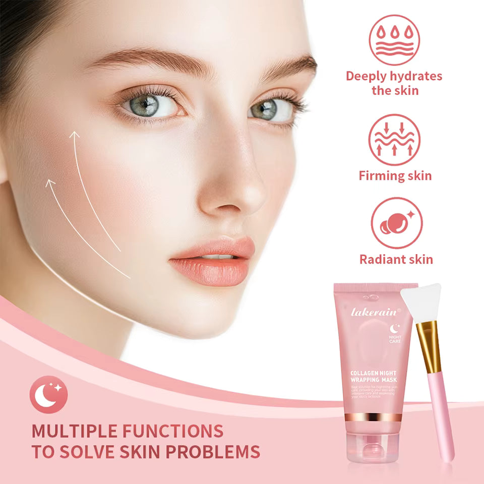 Collagen Overnight Peel-Off Face Mask — Hydrating & Brightening Korean Skincare for Fine Lines & Dryness
