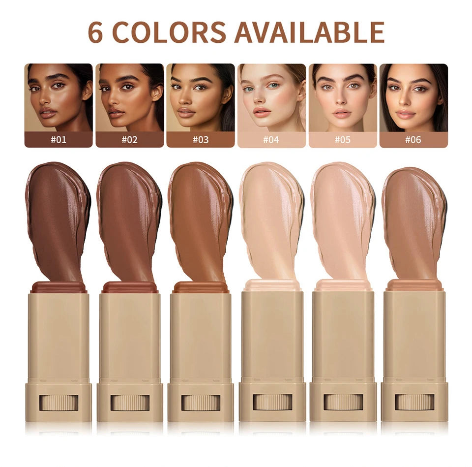 Skin Tint Foundation Stick — Moisturizing, Buildable Coverage Concealer & Smoothing Base | Lightweight Non-Sticky Formula