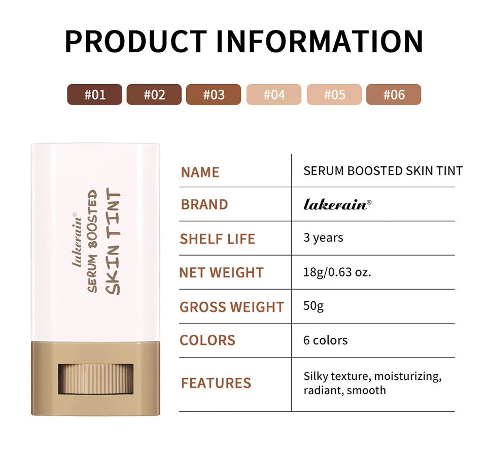 Skin Tint Foundation Stick — Moisturizing, Buildable Coverage Concealer & Smoothing Base | Lightweight Non-Sticky Formula