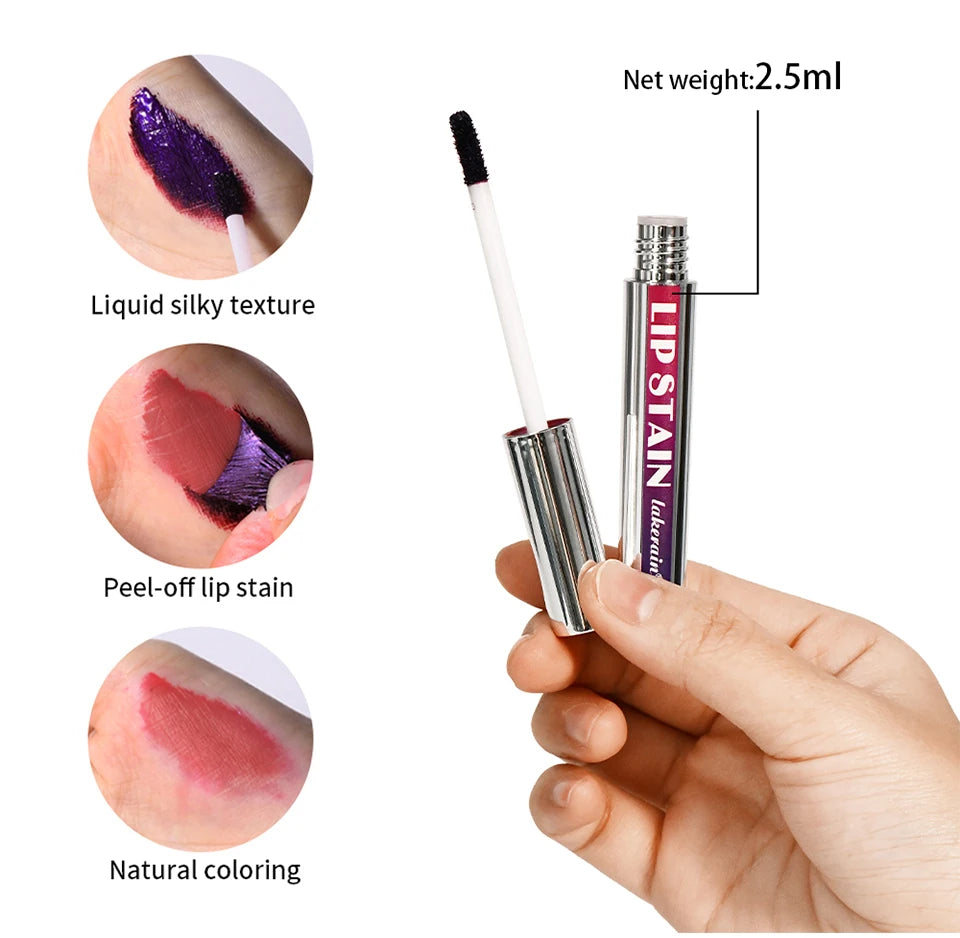 Peel-Off Lip Stain Tint — Long-Lasting, Waterproof & Transfer-Proof | Natural Pink Color | Non-Stick Cup