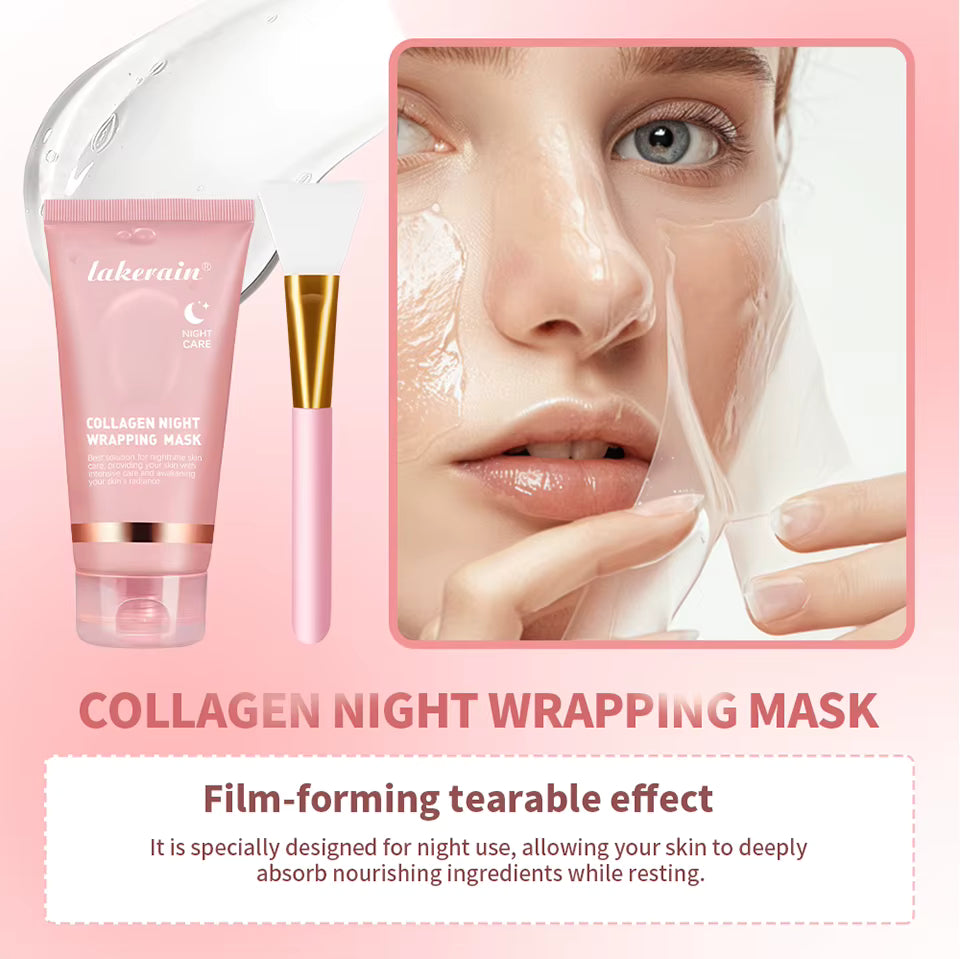 Collagen Overnight Peel-Off Face Mask — Hydrating & Brightening Korean Skincare for Fine Lines & Dryness