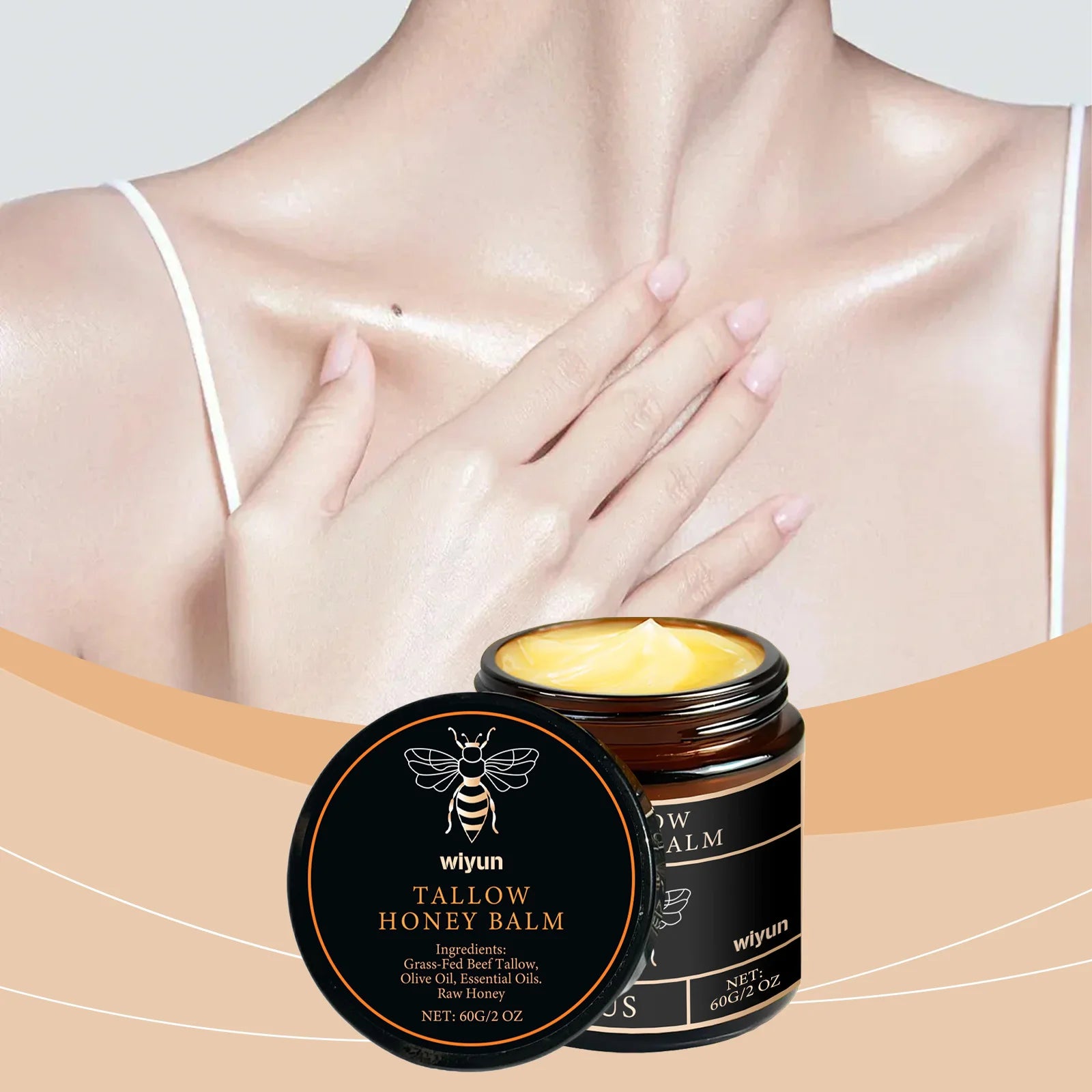 Tallow & Honey Glow Balm — Hydrating Face & Body Cream for Firmer Skin, Fading Fine Lines & Lasting Radiance