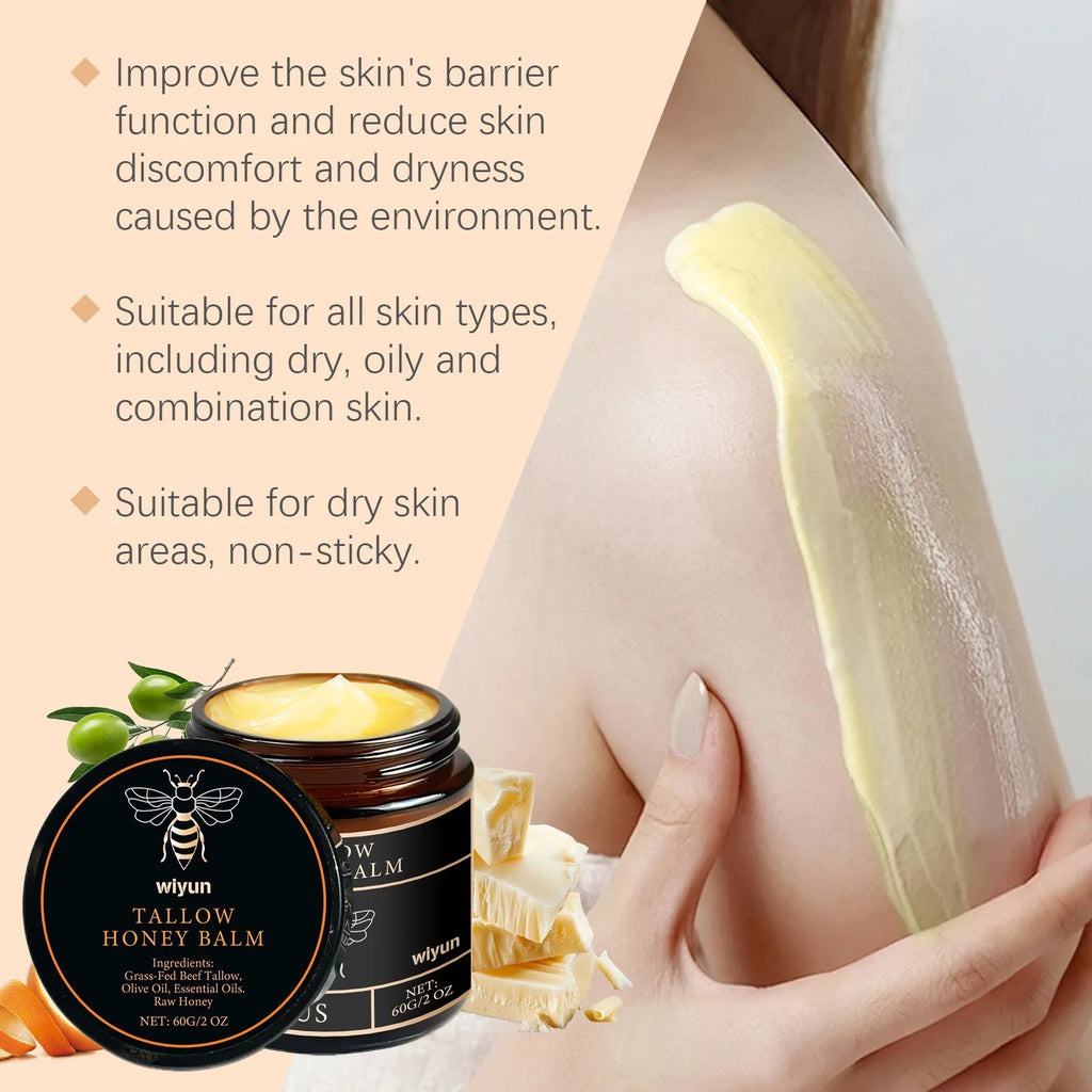 Tallow & Honey Glow Balm — Hydrating Face & Body Cream for Firmer Skin, Fading Fine Lines & Lasting Radiance