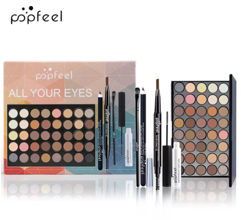 Complete Eye Makeup Set — Eyeshadow Palette, Eyeliner, Mascara & Eyebrow Pencil | All-in-One Kit | Perfect Gift for Her